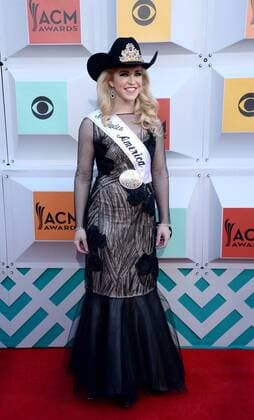 Country Music Awards in Las Vegas Miss Rodeo 2016 Katherine Merck attends the 51st annual Academy of Country Music Awards held at the MGM Grand Arena in Las Vegas, Nevada on April 3, 2016.  LAV20160403275 JIMxRUYMEN