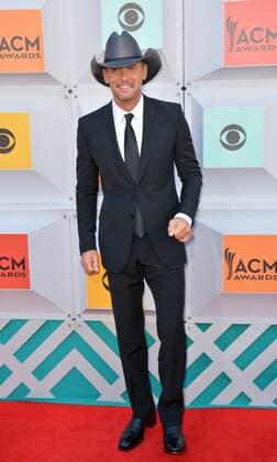 Country Music Awards in Las Vegas April 3, 2016 - Las Vegas, Nevada, United States of America - Singer Tim McGraw attends the 51st Academy of Country Music Awards on April 3, 2016 at MGM Grand Arena in Las Vegas, Nevada Las Vegas United States of America - ZUMAt114