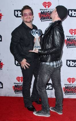 iHeartRadio Music Awards 2016 in Los Angeles Bono and The Edge of U2 IHEARTRADIO MUSIC AWARDS 2016 - PRESS ROOM Los Angeles Michael Heart PicturePerfect