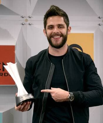 Singer Thomas Rhett, winner of Single Record of the Year for Die a Happy Man, backstage at the 51st annual Academy of Country Music Awards held at the MGM Grand Arena in Las Vegas, Nevada on April 3, 2016.  LAV20160403407 JIMxRUYMEN