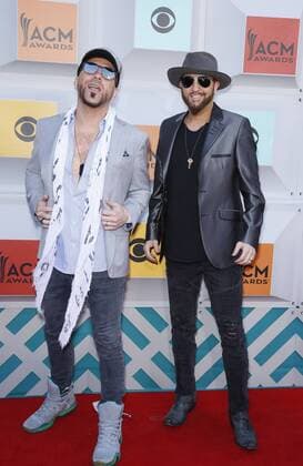 Country Music Awards in Las Vegas April 3, 2016 - Las Vegas, NV, United States - 03 April 2016 - Las Vegas, Nevada - LoCash, Chris Lucas, Preston Brust. 51st Academy of Country Music Awards, ACM Awards, held at MGM Grand Garden Arena. Photo Credit: MJT AdMedia Las Vegas United States - ZUMAa123