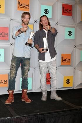 Country Music Awards in Las Vegas LAS VEGAS - APR 3: Brian Kelley, Tyler Hubbard, Florida Georgia Line at the 51st Academy of Country Music Awards at the MGM Grand Garden Arena on April 3, 2016 in Las Vegas, NV  KathyxHutchins