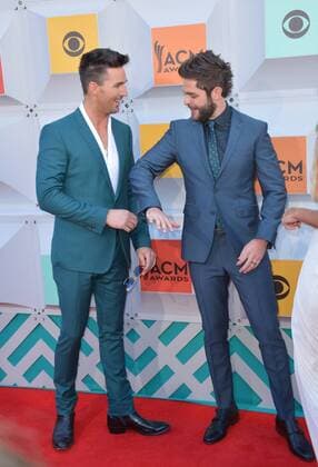 Country Music Awards in Las Vegas April 3, 2016 - Las Vegas, Nevada, United States of America - Singers Thomas Rhett Akins jr and Jake Owen attend the 51st Academy Of Country Music Awards on April 3, 2016 at MGM Grand Arena in Las Vegas, Nevada Las Vegas United States of America - ZUMAt114