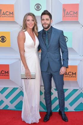 Country Music Awards in Las Vegas April 3, 2016 - Las Vegas, Nevada, United States of America - Singer Thomas Rhett Akins jr and wife Lauren Akins attend the 51st Academy Of Country Music Awards on April 3, 2016 at MGM Grand Arena in Las Vegas, Nevada Las Vegas United States of America - ZUMAt114
