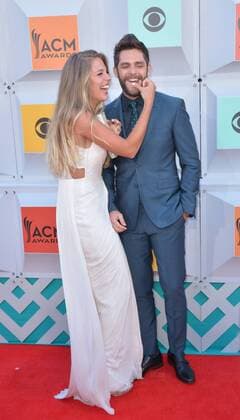 Country Music Awards in Las Vegas April 3, 2016 - Las Vegas, Nevada, United States of America - Singer Thomas Rhett Akins jr and wife Lauren Akins attend the 51st Academy Of Country Music Awards on April 3, 2016 at MGM Grand Arena in Las Vegas, Nevada Las Vegas United States of America - ZUMAt114