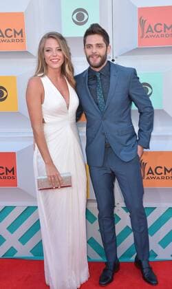 Country Music Awards in Las Vegas April 3, 2016 - Las Vegas, Nevada, United States of America - Singer Thomas Rhett Akins jr and wife Lauren Akins attend the 51st Academy Of Country Music Awards on April 3, 2016 at MGM Grand Arena in Las Vegas, Nevada Las Vegas United States of America - ZUMAt114