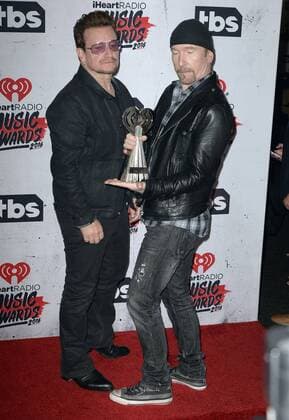 April 3, 2016 - Inglewood, California, United States - 03 April 2016 - Inglewood, California - Bono, The Edge of U2. iHeartRadio Music Awards held at The Forum. Photo Credit: Inglewood United States - ZUMAa123