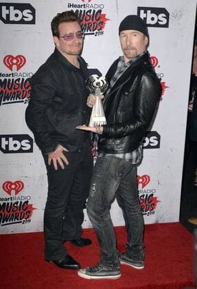 April 3, 2016 - Inglewood, California, United States - 03 April 2016 - Inglewood, California - Bono, The Edge of U2. iHeartRadio Music Awards held at The Forum. Photo Credit: Inglewood United States - ZUMAa123