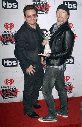 April 3, 2016 - Inglewood, California, United States - 03 April 2016 - Inglewood, California - Bono, The Edge of U2. iHeartRadio Music Awards held at The Forum. Photo Credit: Inglewood United States - ZUMAa123