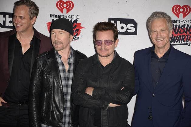April 3, 2016 - Inglewood, California, United States - 03 April 2016 - Inglewood, California - Bono, The Edge of U2. iHeartRadio Music Awards held at The Forum. Photo Credit: Inglewood United States - ZUMAa123