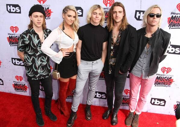 Elington Ratliff, Rydel Lynch, Ross Lynch, Rocky Lynch and Riker Lynch of ˜R5™ IHEARTRADIO MUSIC AWARDS 2016 - ARRIVALS Los Angeles Michael Heart PicturePerfect