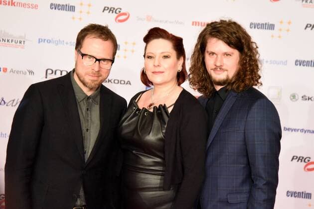 04.04..2016 xmfx Frankfurt am Main, Messe red carpet, Roter Teppich PRG Live Entertainment Award (LEA) 2016 Gleis 8 Anna R. (Ex-Rosenstolz) -Saxophonist Lorenz Allacher und Timo Dorsch