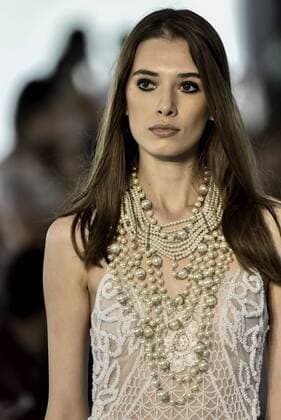 BELO HORIZONTE, MG - 04 05 2016: MINAS SPRING SUMMER TREND - model in the fashion show of designer Fabiana Milazzo during Minas Trend Spring Summer 2016.  Mour?oxPanda