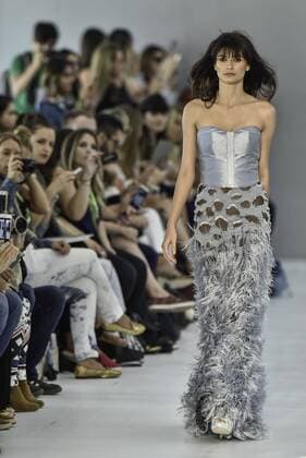 BELO HORIZONTE, MG - 04 05 2016: MINAS SPRING SUMMER TREND - model in the fashion show of designer Fabiana Milazzo during Minas Trend Spring Summer 2016.  Mour?oxPanda