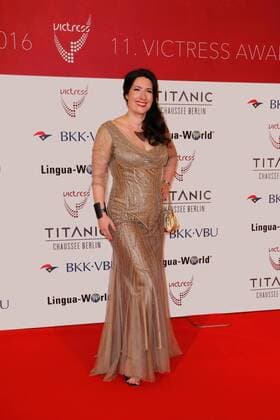 Sonja Fusati bei der Verleihung victress award 2016 im Hotel Titanic Chausseestr. Berlin.