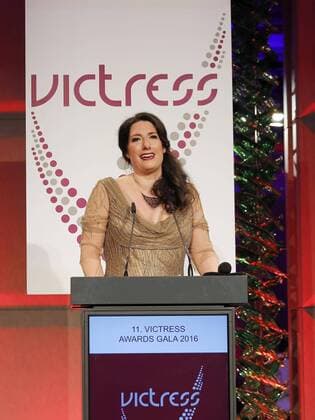 Sonja Fusati bei der Verleihung VICTRESS Award 2016 im Hotel Titanic Chausseestr. Berlin.
