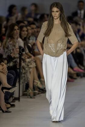 BELO HORIZONTE, MG - 06 04 2016: MINAS SPRING SUMMER TREND - model in designer s fashion show by Viva Vivaz during Minas Trend Spring Summer 2016.  Mour?oxPanda