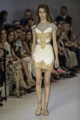 BELO HORIZONTE, MG - 06 04 2016: MINAS SPRING SUMMER TREND - model in designer s fashion show by Viva Vivaz during Minas Trend Spring Summer 2016.  Mour?oxPanda
