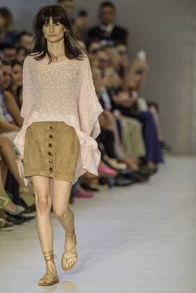 BELO HORIZONTE, MG - 06 04 2016: MINAS SPRING SUMMER TREND - model in designer s fashion show by Viva Vivaz during Minas Trend Spring Summer 2016.  Mour?oxPanda