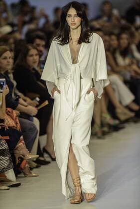 BELO HORIZONTE, MG - 06 04 2016: MINAS SPRING SUMMER TREND - model in designer s fashion show by Viva Vivaz during Minas Trend Spring Summer 2016.  Mour?oxPanda