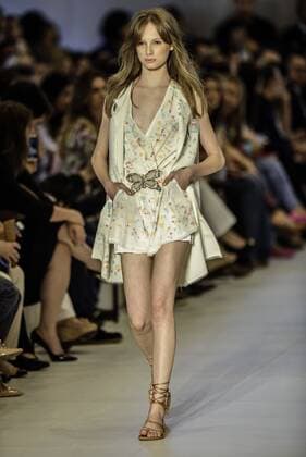 BELO HORIZONTE, MG - 06 04 2016: MINAS SPRING SUMMER TREND - model in designer s fashion show by Viva Vivaz during Minas Trend Spring Summer 2016.  Mour?oxPanda
