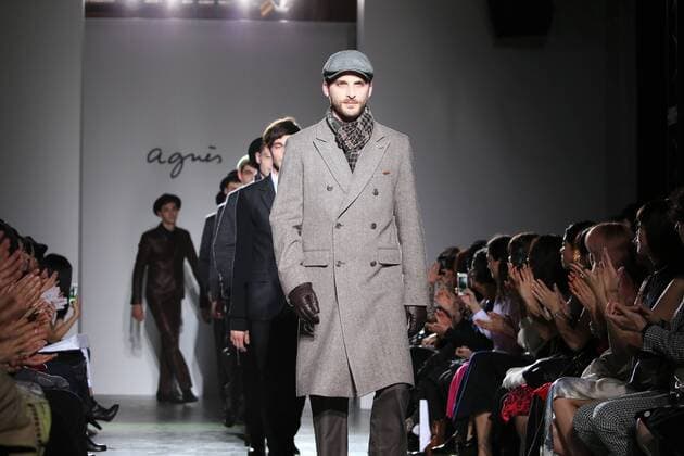 April 7, 2016, Tokyo, Japan - Models display creations of French brand agnes b. during 2016-2017 fall and winter collection in Tokyo on Thursday, April 7, 2016.  (lwxa001002)