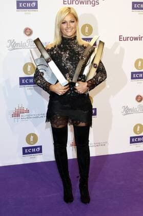 Helene Fischer it den Echos für Album des Jahres, für Crossover, die beste Musik-DVD Blu-ray national und den besten Live-Act national bei der 25. Verleihung des Echo 2016 in der Messe Berlin. Berlin, 07.04.2016 Foto:xgbrcix xFuturexImage