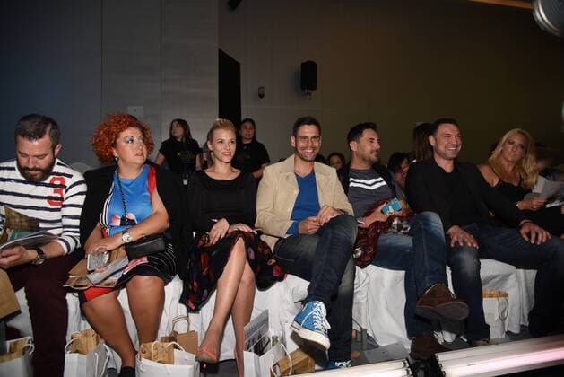 Greek TV celebrities attending the event 19th Athens Xclusive Designers Week, Xporting Greek Fashion, In Athens on April 9., 2016