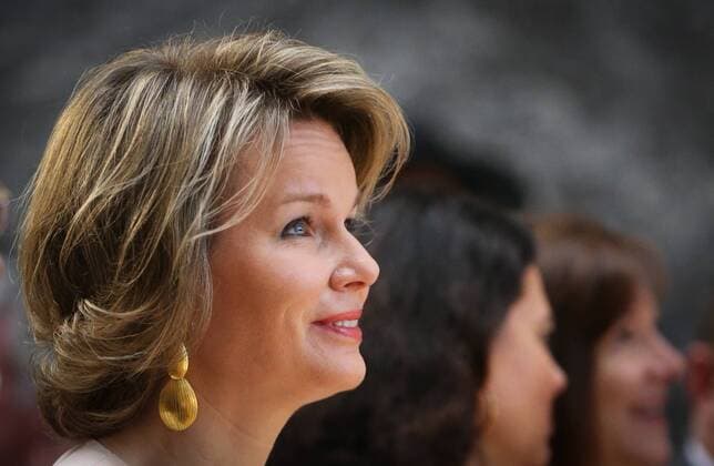 Belgien: Königin Mathilde besucht Preisverleihung in Brüssel Queen Mathilde of Belgium pictured during the Baillet Latour Health Prize 2016 ceremony in attendance of the Queen, on Thursday 14 April 2016, at the Palace of Academia in Brussels.  VIRGINIExLEFOUR 04832128