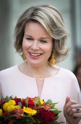 Belgien: Königin Mathilde besucht Preisverleihung in Brüssel Queen Mathilde of Belgium pictured after the Baillet Latour Health Prize 2016 ceremony in attendance of the Queen, on Thursday 14 April 2016, at the Palace of Academia in Brussels.  VIRGINIExLEFOUR 04832208
