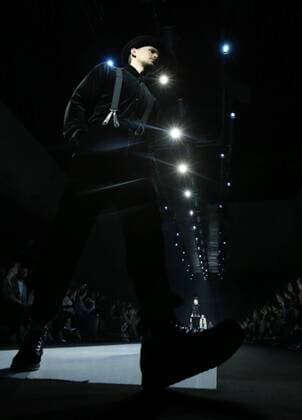 MOSCOW, RUSSIA. APRIL 14, 2016. A model showcases creations during a runway show for Giorgio Armani fashion house s fall 2016 collection. Vyacheslav Prokofyev TASS  TS01F948