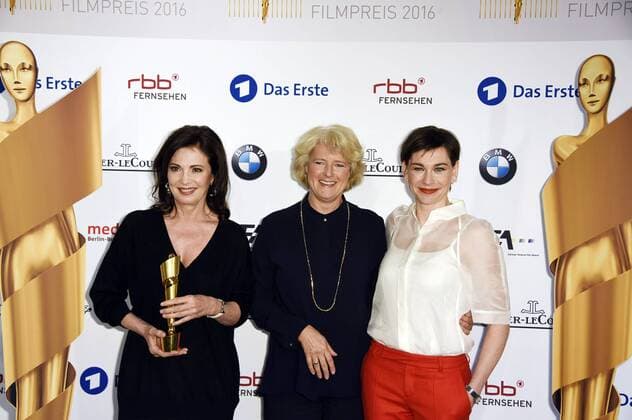 Iris Berben, Monika Grütters und Christiane Paul bei der Pressekonferenz zur Bekanntgabe der Nominierungen für den Deutschen Filmpreis 2016 in der Deutschen Kinemathek. Berlin, 15.04.2016 Foto:xFredericx xFuturexImage