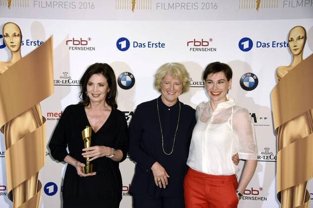 Iris Berben, Monika Grütters und Christiane Paul bei der Pressekonferenz zur Bekanntgabe der Nominierungen für den Deutschen Filmpreis 2016 in der Deutschen Kinemathek. Berlin, 15.04.2016 Foto:xFredericx xFuturexImage