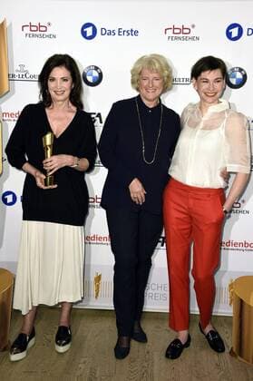 Iris Berben, Monika Grütters und Christiane Paul bei der Pressekonferenz zur Bekanntgabe der Nominierungen für den Deutschen Filmpreis 2016 in der Deutschen Kinemathek. Berlin, 15.04.2016 Foto:xFredericx xFuturexImage
