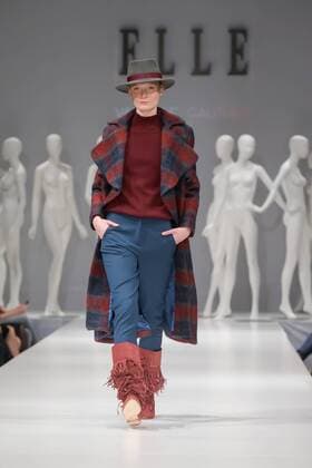 A model presents a creation by French designer Valentine Gauthier during Elle Fashion Show in Budapest, Hungary, April 15, 2016. ) (lyi) HUNGARY-BUDAPEST-FASHION SHOW AttilaxVolgyi 