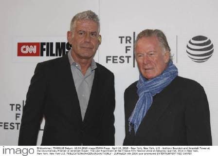 April 16, 2016 - New York, New York, U.S - Anthony Bourdain and Jeremiah Tower at the Documentary Premier of Jeremiah Tower: The Last Magnificent at the Tribeca Film Festival 2016 on Saturday April 16, 2016 in New York, New York. New York U.S. - ZUMAp124