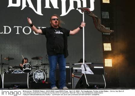 April 16, 2016 - Fort Lauderdale, Florida, United States - Johnny Van Zant of Lynyrd Skynyrd performs onstage during the 2016 Tortuga Music Festival - Day 2. Fort Lauderdale United States - ZUMAw109