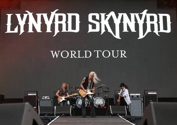April 16, 2016 - Fort Lauderdale, Florida, United States - (L-R) Mark Matejka, Rickey Medlocke and Gary Rossington of Lynyrd Skynyrd performs onstage during the 2016 Tortuga Music Festival - Day 2. Fort Lauderdale United States - ZUMAw109