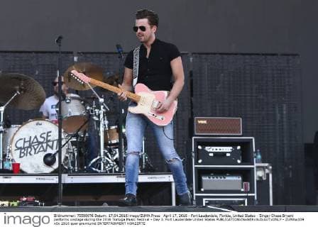 April 17, 2016 - Fort Lauderdale, Florida, United States - Singer Chase Bryant performs onstage during the 2016 Tortuga Music Festival - Day 3. Fort Lauderdale United States - ZUMAw109