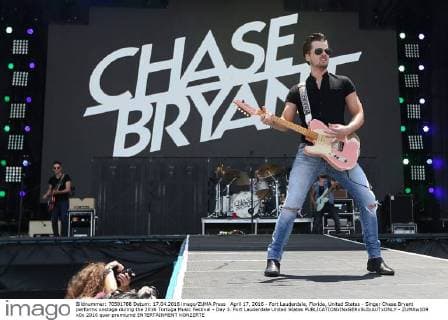 April 17, 2016 - Fort Lauderdale, Florida, United States - Singer Chase Bryant performs onstage during the 2016 Tortuga Music Festival - Day 3. Fort Lauderdale United States - ZUMAw109