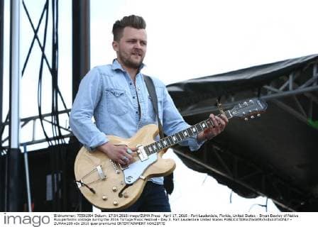 April 17, 2016 - Fort Lauderdale, Florida, United States - Bryan Dawley of Native Run performs onstage during the 2016 Tortuga Music Festival - Day 3. Fort Lauderdale United States - ZUMAw109
