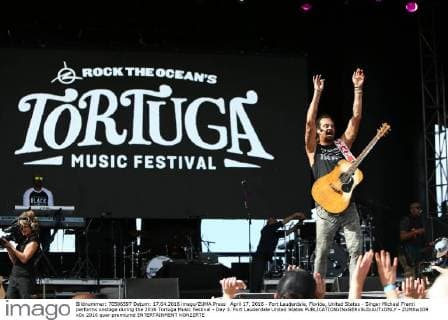 April 17, 2016 - Fort Lauderdale, Florida, United States - Singer Michael Franti performs onstage during the 2016 Tortuga Music Festival - Day 3. Fort Lauderdale United States - ZUMAw109
