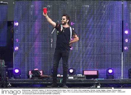 April 17, 2016 - Fort Lauderdale, Florida, United States - Singer Thomas Rhett performs onstage during the 2016 Tortuga Music Festival - Day 3. Fort Lauderdale United States - ZUMAw109