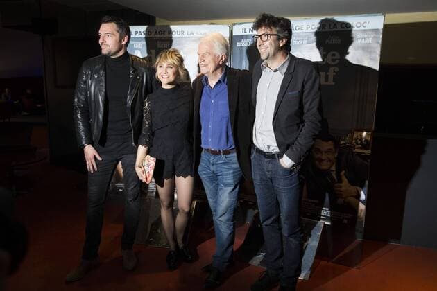 Arnaud Ducret Berangere Krief Andre Dussolier Francois Desagnat CELEBRITES : Filmpremiere Premiere film Adopte un veuf - Paris - 18 04 2016 GwendolineLeGoff Panoramic 