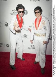 Elvis & Nixon Premiere at TFF Elvis Presley impersonators attend premiere of movie Elvis & Nixon during Tribeca film festival at BMCC  LevxRadin