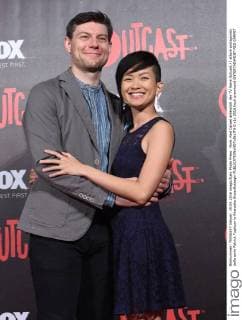 Rom, Red Carpet änlässlich der TV Serie Outcast l attore protagonist della serie Patrick Fugitcon la fidanzata GioiaxBotteghi  0