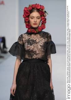 April 20, 2016 - Madrid, Madrid, Spain - A model walks the catwalk during the De la Cierva y Nicolas during Bridal Spring Summer 2017 Presentation at the Cibeles Palace on 20 April 2016 in Madrid, Spain. Madrid Spain  - ZUMAn230