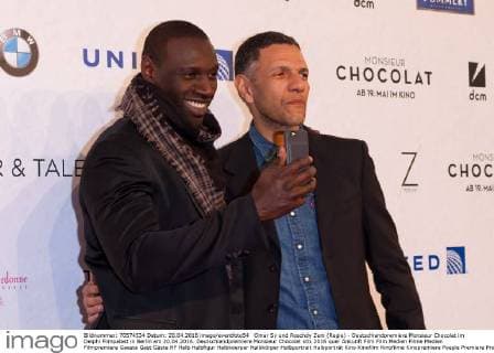 Omar Sy und Roschdy Zem (Regie) - Deutschlandpremiere Monsieur Chocolat im Delphi Filmpalast in Berlin am 20.04.2016. Deutschlandpremiere Monsieur Chocolat