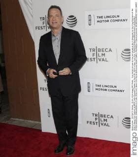Tom Hanks arrives on the red carpet at the A Hologram for the King Premiere at the 2016 Tribeca Film Festival at BMCC John Zuccotti Theater on April 20, 2016 in New York City.  NYP20160420109 JOHNxANGELILLO