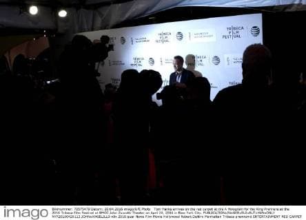 Tom Hanks arrives on the red carpet at the A Hologram for the King Premiere at the 2016 Tribeca Film Festival at BMCC John Zuccotti Theater on April 20, 2016 in New York City.  NYP20160420113 JOHNxANGELILLO